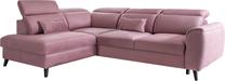 Kampinė sofa Noble Savoi 24, rožinė sp., kairinė, 201 x 255 cm x 100 cm
