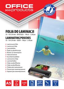 Laminēšanas plēve Office Products, 80 μm x 148.5 mm x 210 mm, 100 gab.