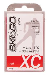 Slēpju vasks Skigo XC Glider Red, -5 - 1 °, 60 g, Sarkana krās.