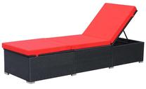 Lauko gultas VLX 44405, juoda sp./raudona sp.