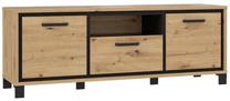 ТВ стол Forte Trondheim, дубовый цв./черный цв., 41.5 см x 158.4 см x 58.9 см