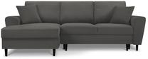 Kampinė sofa Micadoni Home Moghan Corduroy 4 Seats, pilka sp., kairinė, 241 x 145 cm x 88 cm