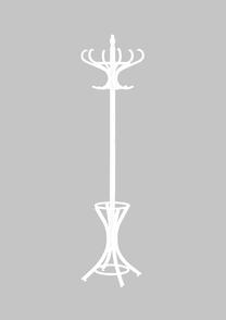 Drabužių kabykla W30, 188 cm, balta sp.