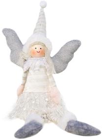 Kalėdinė dekoracija ECarla Sitting Angel ASN03B, 38 cm, balta sp.