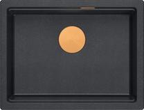 Кухонная мойка GraniteQ Logan 100, гранит, 59.5 см x 45 см x 21.5 см, black diamond цв.