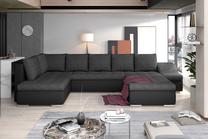 Kampinė sofa Giovanni Berlin 02, Soft 11, juoda sp., dešininė, 200 x 340 cm x 88 cm