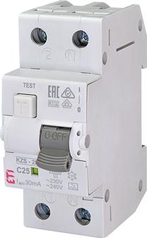 Srovės nuotėkio rėlė ETI KZS-2M, 2P, 25 A, 230 V, 30 mA
