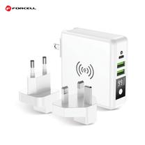 Forcell 4in1 15W Travel Set Bezvadu un īkla Lādētājs USB C ar Power Bank 8000maah