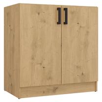 Virtuvės spintelė po plautuve Katia D-80, ruda sp./juoda sp., 80 cm x 45.5 cm x 82 cm