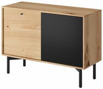 Komoda Mark Flow, ąžuolo sp./juoda sp., 74 cm x 41 cm x 102 cm