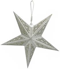 Kalėdinė dekoracija "Žvaigždė" su LED apšvietimu, 45 cm, 45 cm, sidabro sp.