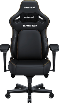 Spēļu krēsls Anda Seat Kaiser 4 L Eco Leather, 47 x 49 x 120 - 134 cm, melns krās.