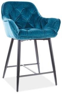 Valgomojo kėdė Modern Cherry H-2 Velvet CHERRYH2VCTU, juoda sp./turkio sp., 42 cm x 56 cm x 86 cm