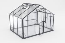 Теплица Gampre Sanus Glass XL-7, закаленное стекло, 2.20 x 2.90 м, черный цв.