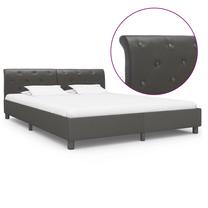 Lova dvigulė VLX Faux Leather 284887, 180 x 200 cm, pilka sp., be čiužinio, su grotelėmis