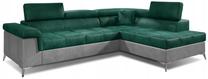 Kampinė sofa Eridano Monolith 37, Monolith 84, pilka sp./tamsiai žalia sp., dešininė, 202 x 275 cm x 90 cm