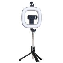 CP X1 LED 16cm Įkraunama Selfie Lemputė su BT Valdikliu ir Rankenėle + Grindų statyvas 20-90cm + Telefono laikiklis