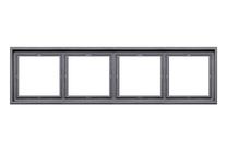 Четверная рамка Liregus Modern K14-445-04.M/BM, матовый черный цв. 4 мест.