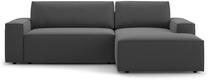 Kampinė sofa - lova Micadoni Jodie Bluvel 14, grafito sp., dešininė, 246 x 151 cm x 86 cm