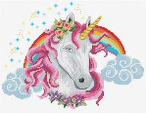 Набор для вышивки крестом Diamond Dotz Rainbow Unicorn, многоцветный