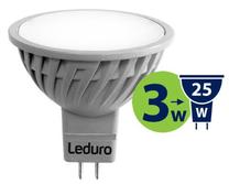 Lemputė LEDURO LED, T37, 3000 °K, GU5.3, 3 W, 250 lm