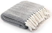 Pledi VLX Herringbone 245322, zilimelns krās., 160 cm x 210 cm