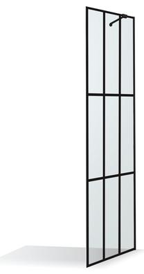 Dušas siena Brasta Glass Dija Nero Cube, melna krās./caurspīdīgs
