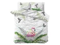 Patalynės užvalkalų komplektas Room99 Pure Cotton Flamingo Splash, balta sp./žalia sp./rožinė sp., 60 x 70 cm, 220 x 240 cm