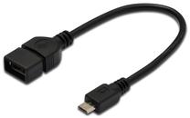 Adapteris Assmann AK-300309-002-S USB 2.0 A female, Micro USB B male, 0.2 m, melna krās.