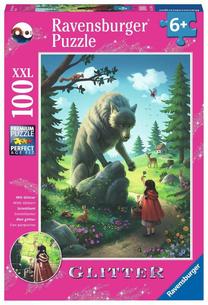 Dėlionė Ravensburger Red Riding Hood & The Wolf 12988, 49 cm x 36 cm, 100 vnt., įvairių spalvų