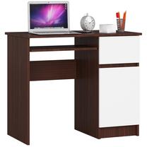 Rašomasis stalas su spintele Akord Piksel Right, 90 cm x 50 cm, 77 cm, ruda sp./balta sp.