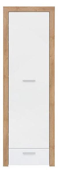 Spintelė Balder, ąžuolo/balta, 62 cm x 39 cm x 192 cm