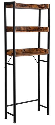 Lentyna virš tualeto Songmics Over Toilet Storage, ruda sp./juoda sp., 25 cm x 63 cm x 165 cm