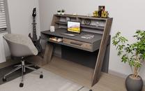 Kirjutuslaud sahtlitega Kalune Design Soho 322RTC1364, 59.6 cm x 123.6 cm, 104.3 cm, antratsiit v./pruun v.