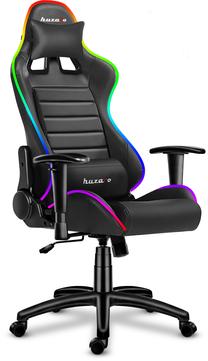 Spēļu krēsls Huzaro Force 6.0 RGB, 59 x 51 x 128 - 138 cm, melna krās.
