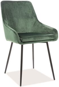 Valgomojo kėdė Albi Velvet, juoda sp./žalia sp., 45 cm x 50 cm x 82 cm