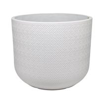 Gėlių vazonas Home4you Selena, cementas, 24 cm x 24 cm, Ø 24 cm, balta sp.
