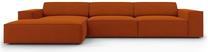 Kampinė sofa Micadoni Home Jodie 4 Seats, oranžinė sp., kairinė, 284 x 166 cm x 70 cm