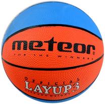 Баскетбольный мяч Meteor Layup 07067, 3 размер, синий цв./черный цв./oранжевый цв.