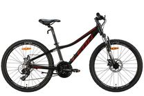 Dviratis kalnų Leon Junior DD Alpina, 24 ", 12" rėmas, juoda sp./raudona sp.