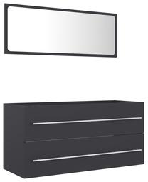 Vonios kambario baldų komplektas VLX 804856, pilka sp., 38.5 cm x 100 cm x 48 cm
