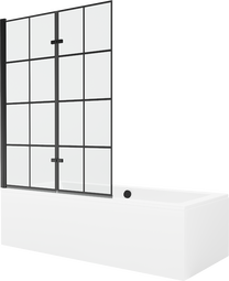 Vonia, su sienele su sienele, laisvai pastatoma Mexen Cube, 180 cm x 80 cm x 39 cm, stačiakampis, balta sp.