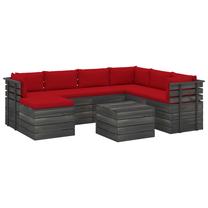 Lauko baldų komplektas VLX 8 Piece, raudona sp., 8 vietų