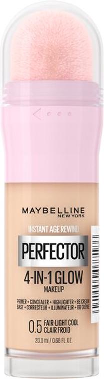 Makiažo pagrindas Maybelline Instant Age Rewind Perfector 4-In-1 Glow, smėlio sp., 0.5 fair light cool, 20 ml