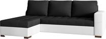 Kampinė sofa Newark Sawana 14, Soft 17, balta sp./juoda sp., 150 x 237 cm x 90 cm