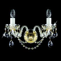 Valgusti seinale Artglass Mirka II, E14, 2 x 40 W, läbipaistev v. / kuldne v.