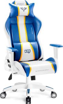 Игровой стул Diablo Chairs X-One 2.0 Kids Size, 50 x 64 x 110 - 120 см, синий цв./белый цв.