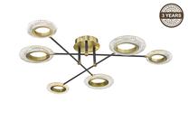 Valgusti lagi Domoletti Crystal B2333-6, LED, 3000 °K, 6 x 8 W, kuldne v. / kuldne v.