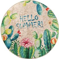 Vonios grindų kilimėlis Foutastic Hello Summer 359CHL4234, įvairių spalvų, 100 cm x 100 cm, Ø 100 cm