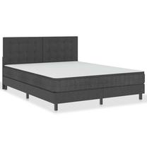 Lova dvigulė VLX Fabric 3054713, 160 x 200 cm, tamsiai pilka sp., su čiužiniu, su grotelėmis